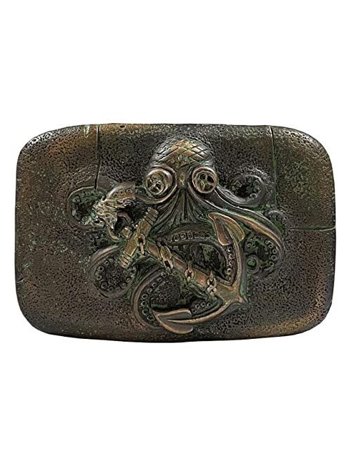 Punk Pirate Octopus Kraken Boat Anchor Antique Silver Belt Buckle