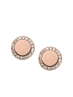 Women's Stainless Steel Rose Gold-Tone Stud Earrings