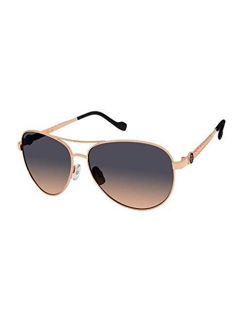 Jessica Simpson J5702 Stylish Metal UV Protective Aviator Sunglasses. Glam Gifts for Women, 59 mm