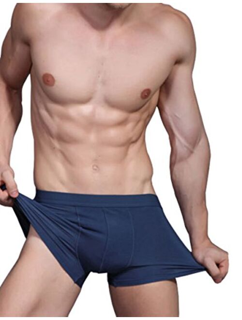 Hoerev Men Bamboo Fibre Shorts Trunks Underwear Pack of 4