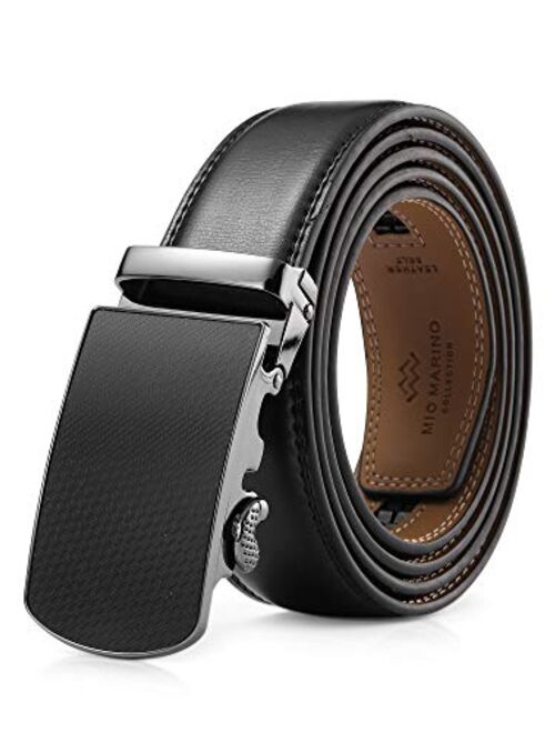 Marino Avenue Mio Marino Classic Ratchet Belt - Premium Leather - 1.38 Wide - Adjustable Buckle