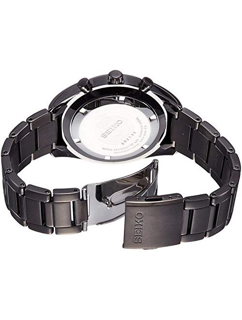 Seiko Men's Quartz Watch with Stainless Steel Strap, Black, 21 (Model: SSB179P1)