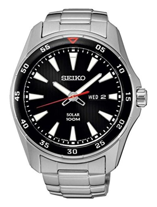 SEIKO SNE393P1,Men's Solar Quartz,Stainless Steel Case & Bracelet,100m WR,SNE393