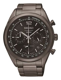 Chronograph Black Dial Black PVD Mens Watch SSB093