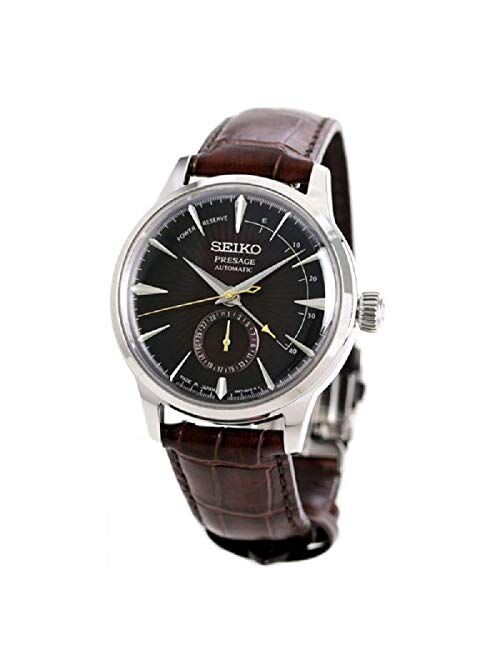 SEIKO PRESAGE Power Reserve"Black Cat Martini" Brown Dial Leather Watch SSA393J1