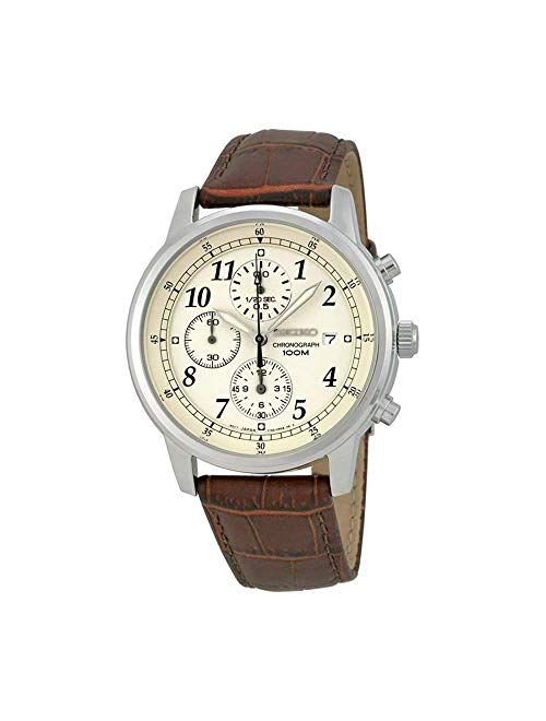 Seiko Men's Stainless Steel Chronograph White Dial