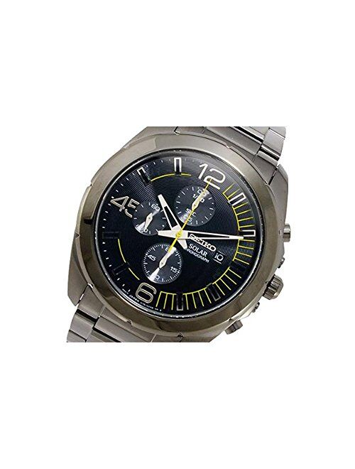 Seiko Solar Chronograph Black Dial Stainless Steel Men's Watch Watch SSC217