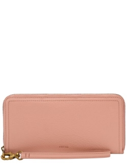 Logan Leather RFID Zip Around Wallet Wristlet