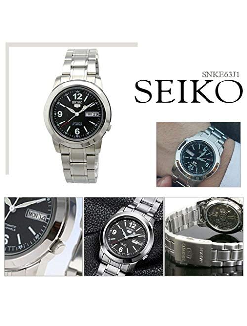 Seiko SNKE63J1 Mens 5 Automatic Black Dial Stainless Steel Watch