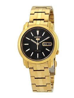 #SNKL88 Men's Gold Tone Stainless Steel Black Dial Automatic Watch