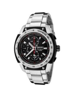 Men's SNAD47 Chronograph Black Dial Stainless Steel Alarm Watch