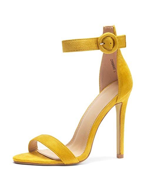 Herstyle Charming Women’s Open Toe Ankle Strap Stiletto Heel Dress Sandals Elegant Wedding Party Shoes