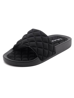 Cosmic Women's Fashion Rhinestone Glitter Slide Slip On Mules Summer Shoe Platform Footbed Sandal Slippers