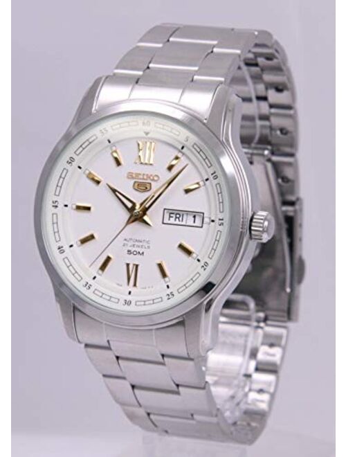 Seiko 5 SNKP15 K1 Silver with White Dial Men's Classic Automatic Analog Watch