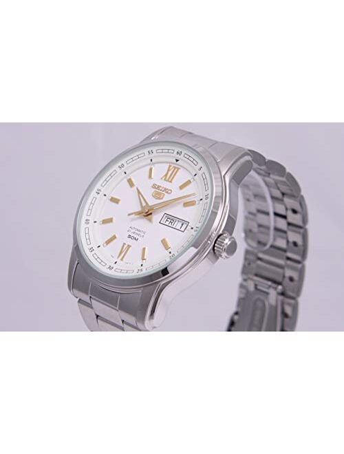 Seiko 5 SNKP15 K1 Silver with White Dial Men's Classic Automatic Analog Watch