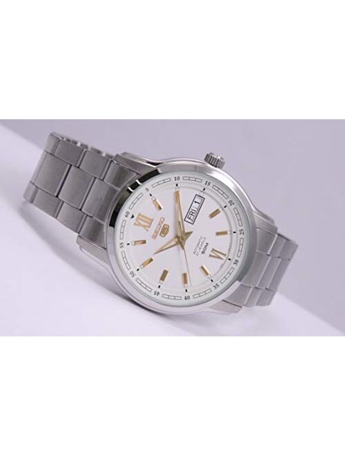 Seiko 5 SNKP15 K1 Silver with White Dial Men's Classic Automatic Analog Watch