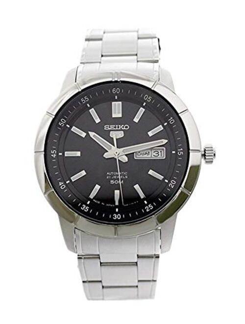 Seiko 5 SNKN55J1 Men's Japan Stainless Steel Black Dial Day Date Automatic Watch