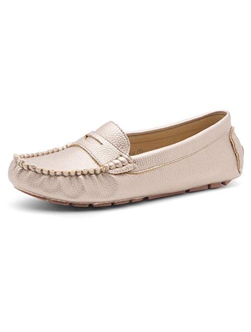 Herstyle Canal Women's Casual Bowknot Penny Loafers Moccasins Driving Shoes Slip on Flat Boat Shoes