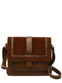 Women's Kinley Leather Crossbody with Suede Flap Studs