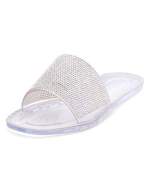 Herstyle Anabell Women’s Rhionestone slides Beach Jelly Sandals