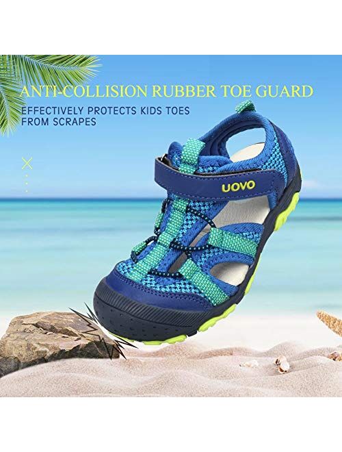 UOVO Boys Sandals Kids Sandals Hiking Athletic Closed-Toe Beach Summer Sandals for Boys Quick-Drying Slip Resistant