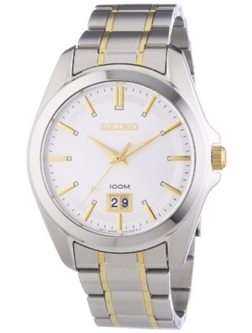 Seiko White Dial Two-Tone Mens Watch SUR011