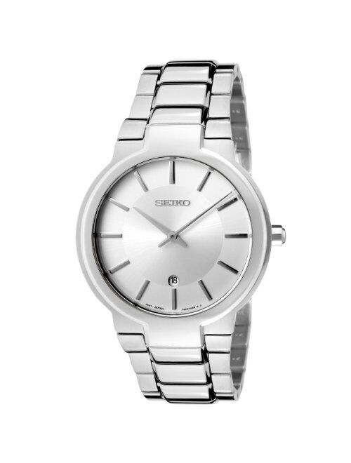 Seiko Men's SKP353 Silver Dial Stainless Steel Watch