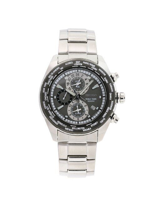 Seiko Men's SPL035 Criteria Stainless Steel Chronograph Grey Dial Watch