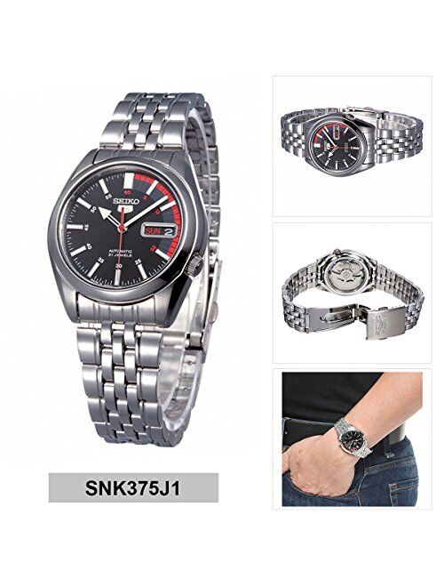 Seiko Series 5 Automatic Black Dial Men's Watch SNK375J1