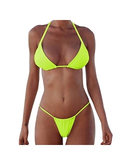 XUNYU Bikini Set Bandage Solid Brazilian Swimwear Two Pieces Swimsuit Padded Thong Tanning Bathing Suits