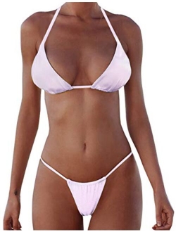 XUNYU Bikini Set Bandage Solid Brazilian Swimwear Two Pieces Swimsuit Padded Thong Tanning Bathing Suits