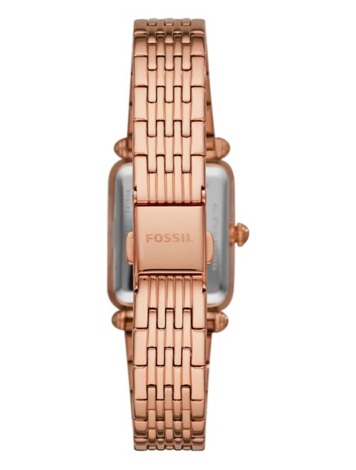 Fossil Women's Lyric Rose Gold-Tone Stainless Steel Bracelet Watch 23x28mm