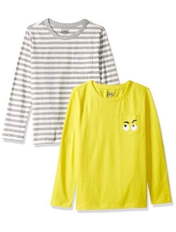 LOOK by crewcuts Boys' 2-Pack Graphic/Solid Long Sleeve T-Shirt