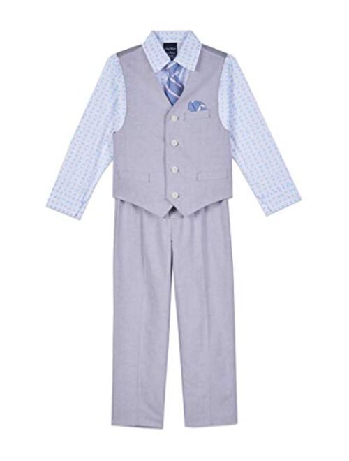 Nautica Boys' 4-Piece Set with Dress Shirt, Tie, Vest, and Pants