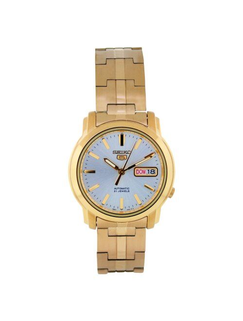 Seiko Men's SNKK74 Gold Plated Stainless Steel Analog with Silver Dial Watch