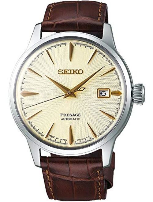 Seiko presage Mens Analog Automatic Watch with Leather Bracelet SRPC99J1