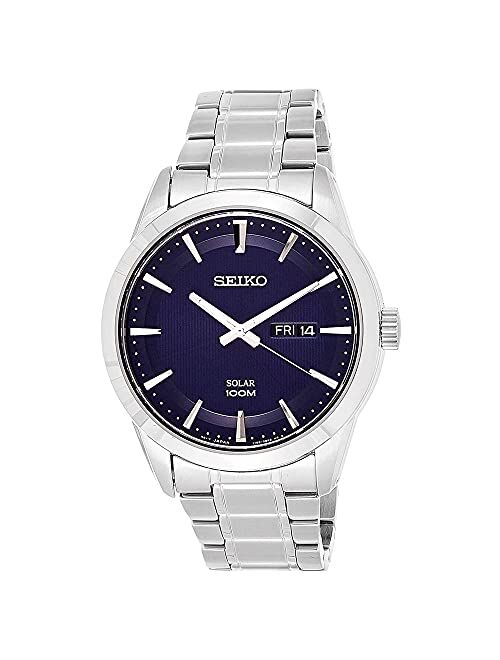 Seiko Solar Mens Analog Solar Watch with Stainless Steel Bracelet SNE361P1