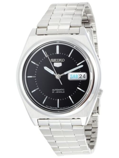 Seiko Men's SNXG67 Seiko 5 Automatic Black Dial Stainless-Steel Bracelet Watch