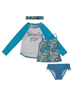 Girls' Rashguard and Bottom Swimsuit Set