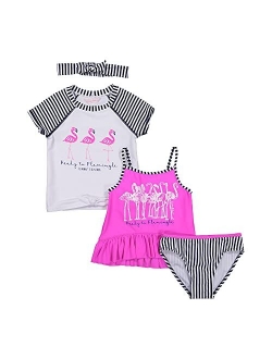 Girls' Rashguard and Bottom Swimsuit Set