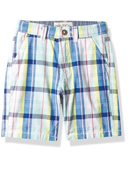 Boys' Flat Front Plaid Shorts