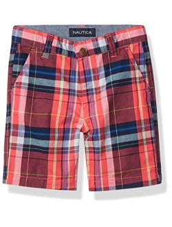 Boys' Flat Front Plaid Shorts