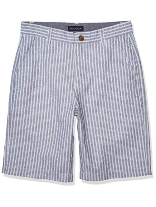 Nautica Boys' Flat Front Plaid Shorts