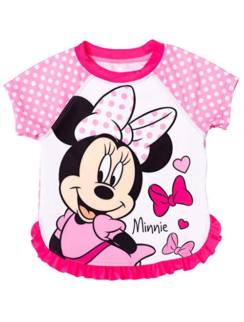 Disney Minnie Mouse Toddler Girls Ruffle 3 Piece Rash Guard Bikini Swimsuit Set