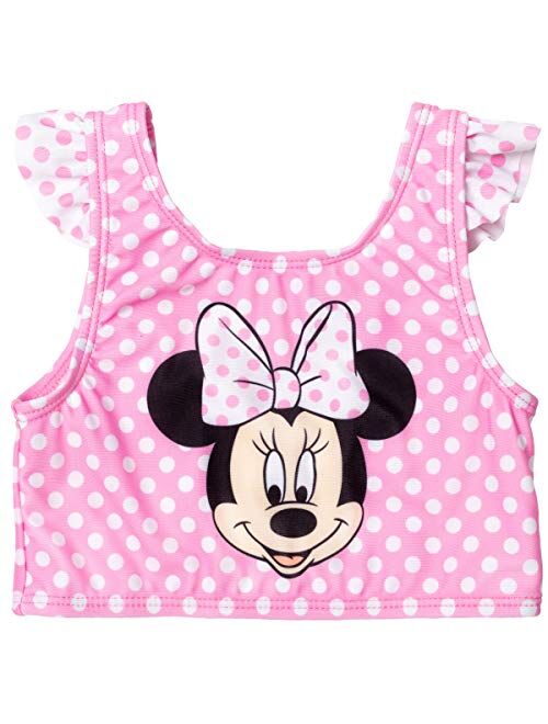 Disney Minnie Mouse Toddler Girls Ruffle 3 Piece Rash Guard Bikini Swimsuit Set