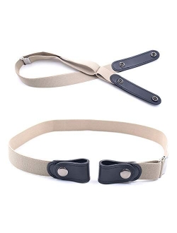 No Buckle Stretch Buckle Free Belt Women , Invisible Adjustable Elastic Buckle Free Belt for Jeans