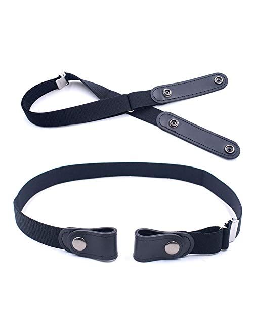 No Buckle Stretch Buckle Free Belt Women , Invisible Adjustable Elastic Buckle Free Belt for Jeans