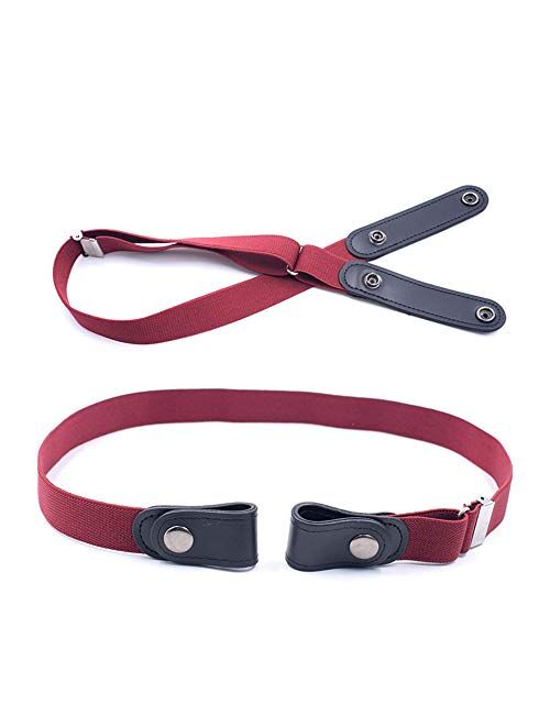 No Buckle Stretch Buckle Free Belt Women , Invisible Adjustable Elastic Buckle Free Belt for Jeans