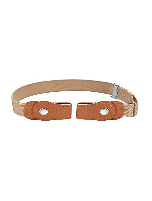 ZoneStar No Buckle Stretch Kids Belt for Boys and Girls Buckle Free Child Adjustable Invisible Belt