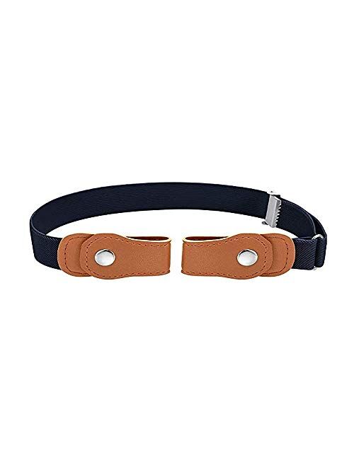 ZoneStar No Buckle Stretch Kids Belt for Boys and Girls Buckle Free Child Adjustable Invisible Belt